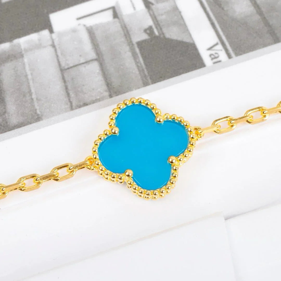 [ELAN LUXE] CLOVER 5 MOTIF TURQUOISE BRACELET COLLECTION