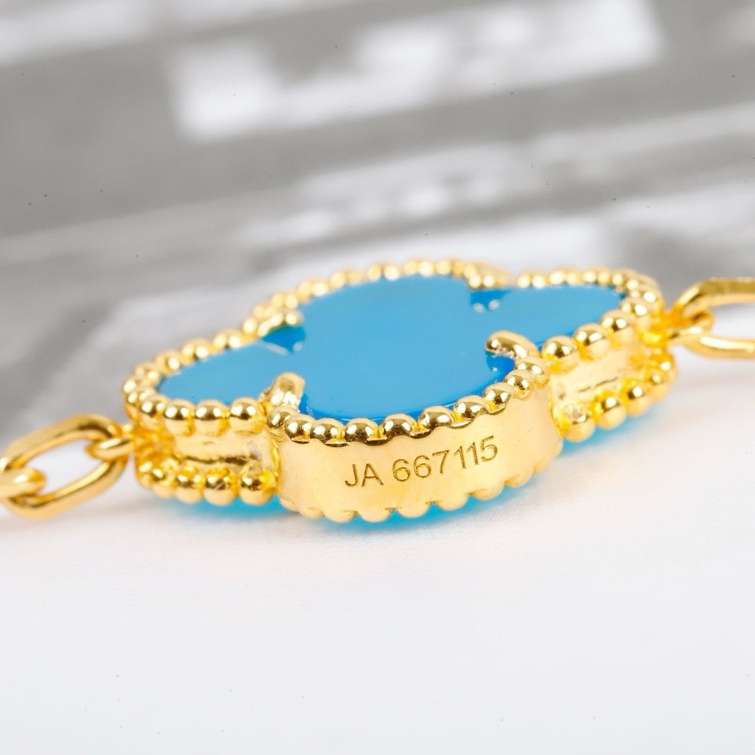 [ELAN LUXE]CLOVER 5 MOTIFS TURQUOISE BRACELET