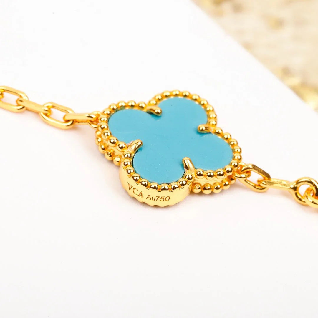 [ELAN LUXE] CLOVER 5 MOTIF TURQUOISE BRACELET COLLECTION