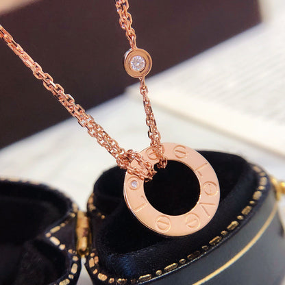 [ELAN LUXE]LOVE NECKLACE 16MM 2 DIAMONDS