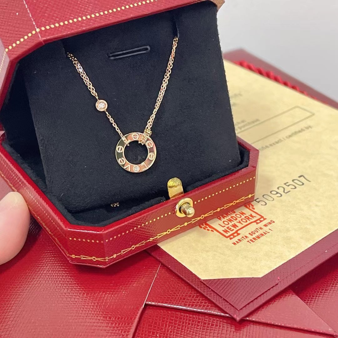 [ELAN LUXE]LOVE NECKLACE 16MM 2 DIAMONDS