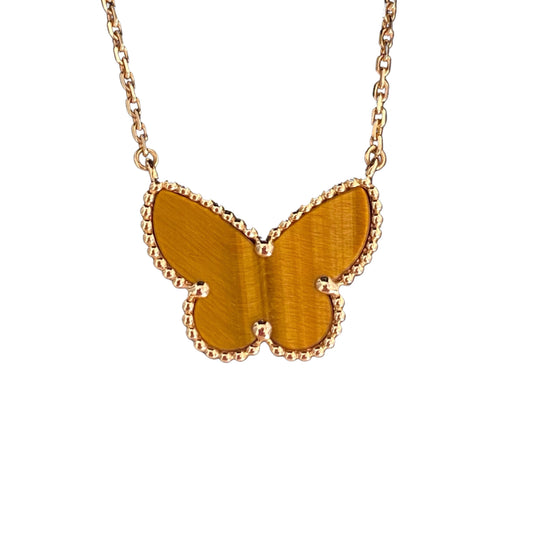 [ELAN LUXE] TIGER__ EYE BUTTERFLY NECKLACE