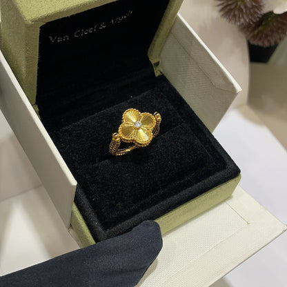 [ELAN LUXE]CLOVER RIVERSIBLE BLUE AGATE RING