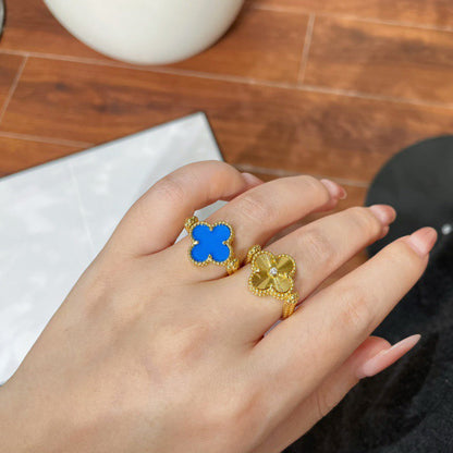 [ELAN LUXE]CLOVER RIVERSIBLE BLUE AGATE RING