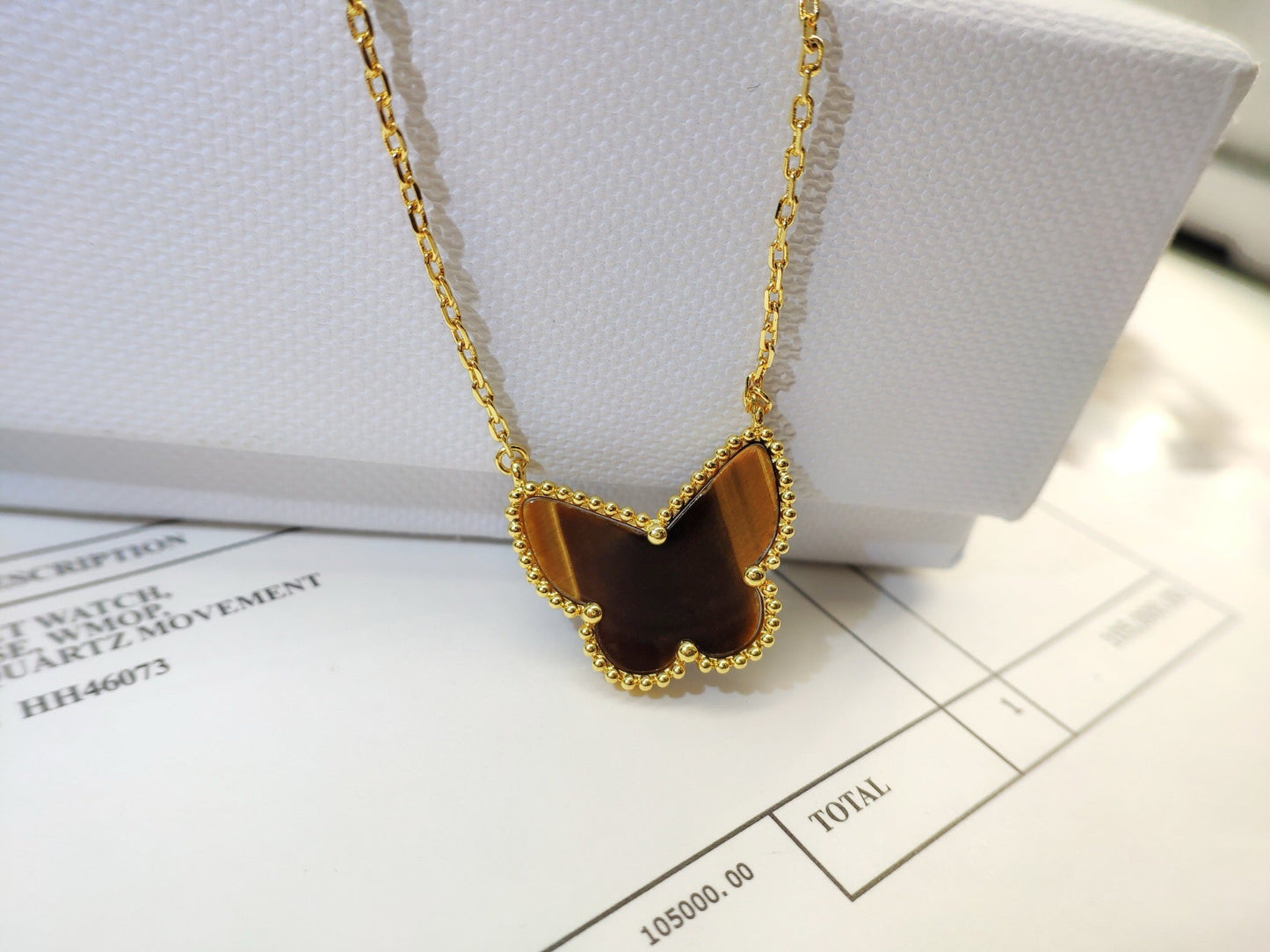 [ELAN LUXE] TIGER__ EYE BUTTERFLY NECKLACE