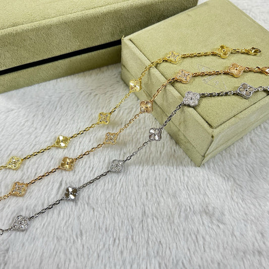 [ELAN LUXE]CLOVER 6 MOTIF DIAMOND LASER BRACELET