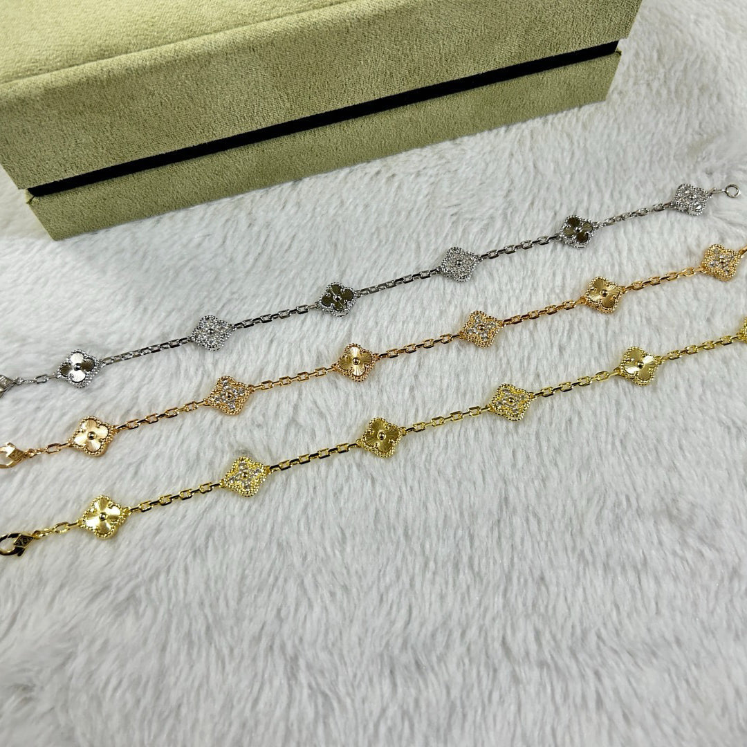 [ELAN LUXE]CLOVER 6 MOTIF DIAMOND LASER BRACELET