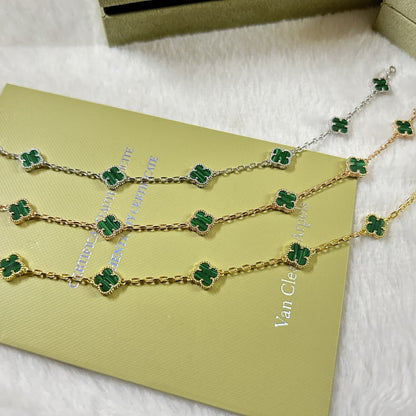 [ELAN LUXE]CLOVER 6 MOTIF MALACHITE BRACELET