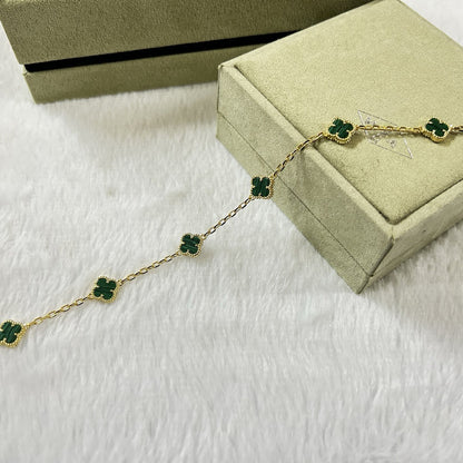 [ELAN LUXE]CLOVER 6 MOTIF MALACHITE BRACELET