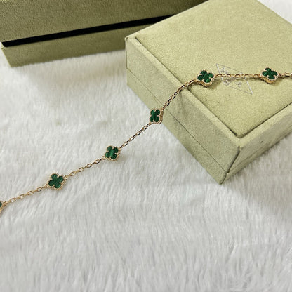 [ELAN LUXE]CLOVER 6 MOTIF MALACHITE BRACELET