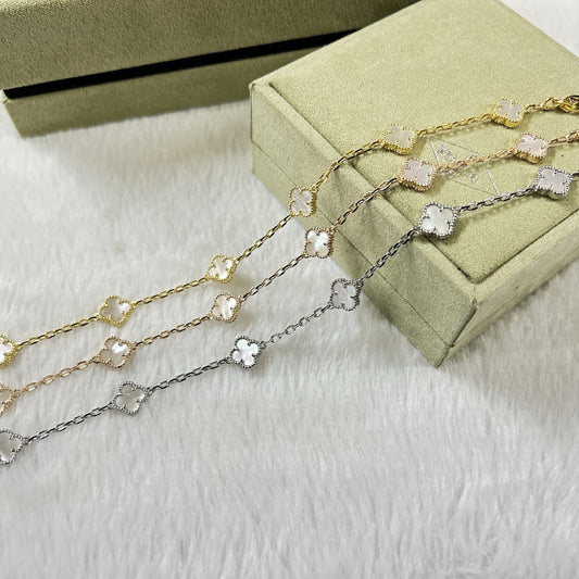 [ELAN LUXE]CLOVER 6 MOTIF WHITE MOP BRACELET