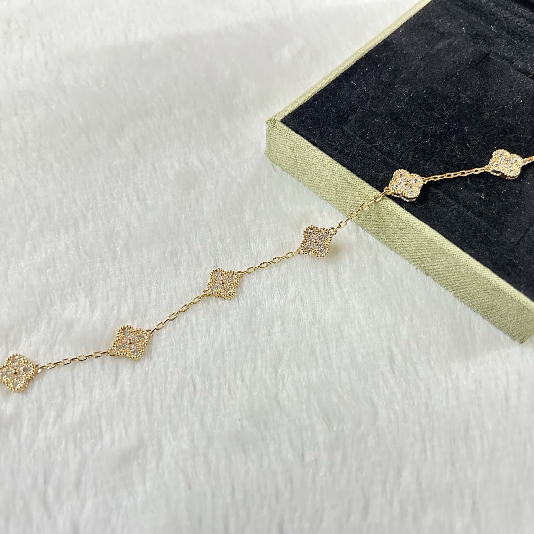 [ELAN LUXE]CLOVER 6 MOTIF DIAMOND BRACELET