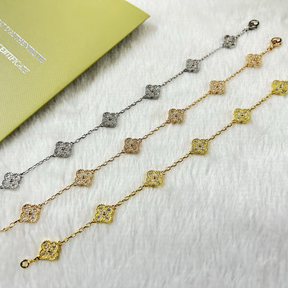 [ELAN LUXE]CLOVER 6 MOTIF DIAMOND BRACELET