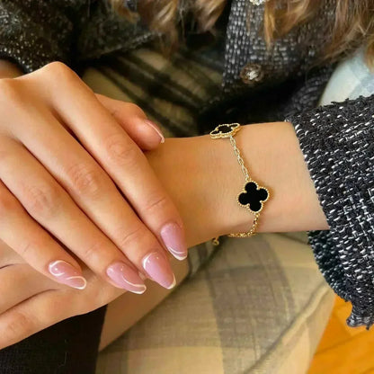 [ELAN LUXE]CLOVER  5 MOTIFS BLACK ONYX BRACELET