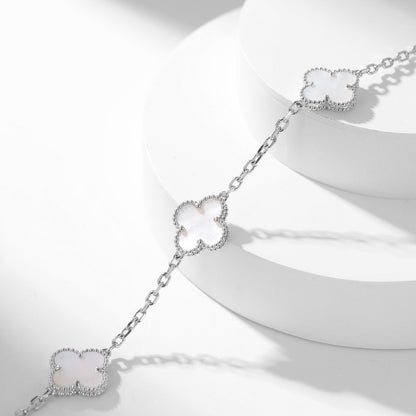 [ELAN LUXE]CLOVER 10 MOTIFS WHITE MOTHER OF PEARL NECKLACE