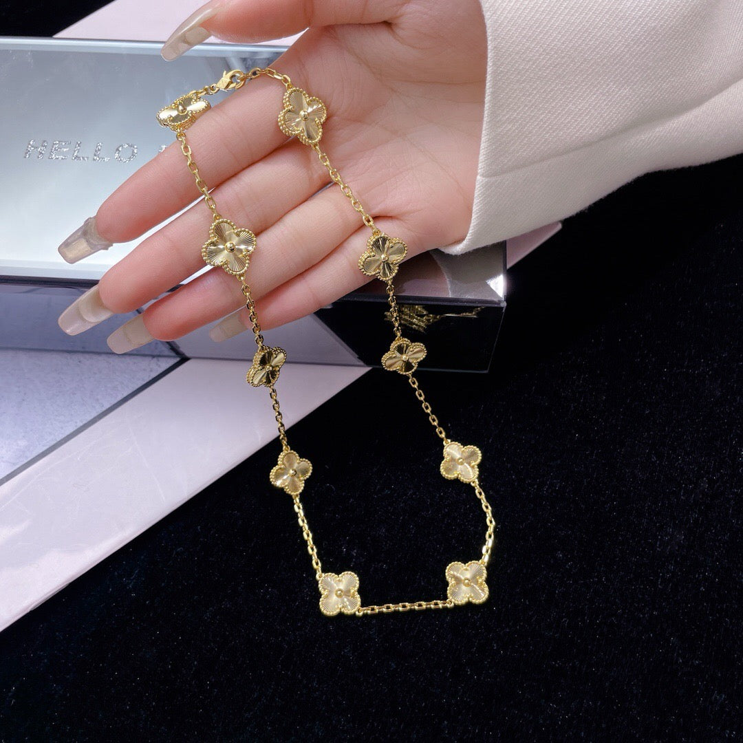[ELAN LUXE]CLOVER 10 MOTIFS LASER NECKLACE