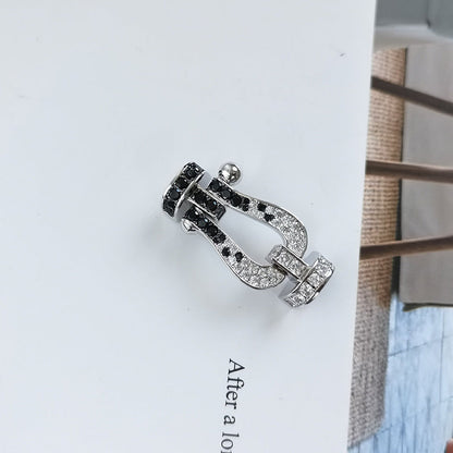[ELAN LUXE]FORCE LARGE HORSESHOE BLACK WHITE DIAMOND BRACELET ROSE GOLD