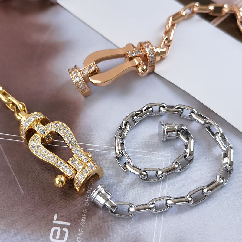 [ELAN LUXE]FORCE LARGE HORSESHOE CLASP  METAL BRACELET