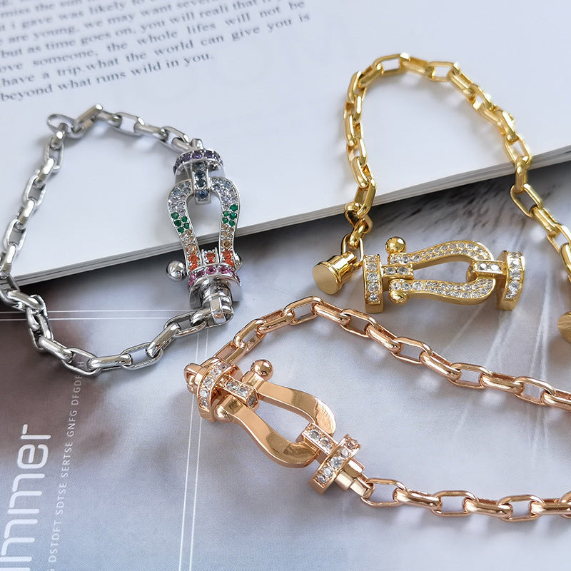 [ELAN LUXE]FORCE LARGE HORSESHOE CLASP  METAL BRACELET