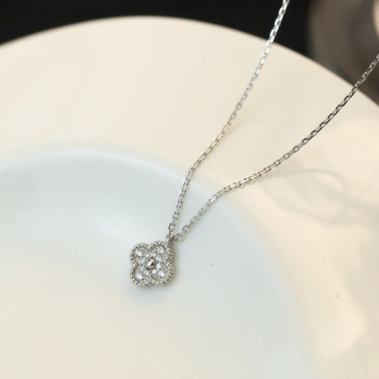 [ELAN LUXE]CLOVER MINI 9.5MM PENDANT DIAMOND NECKLACE