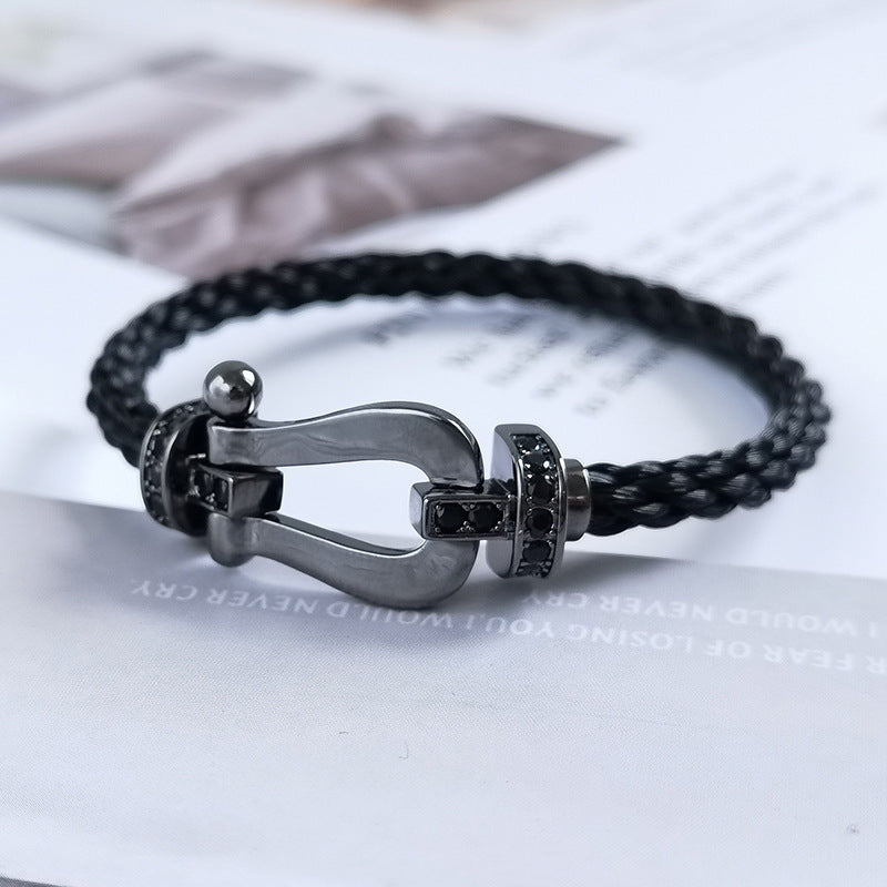 [ELAN LUXE]FORCE LARGE SERIES HORSESHOE BLACK SAMURAI BRACELET