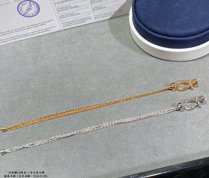 [ELAN LUXE]FORCE SMALL HORSESHOE  DIAMOND CHAIN ROPE BRACELET