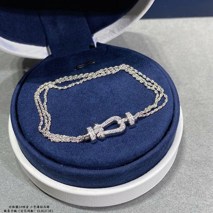 [ELAN LUXE]FORCE SMALL HORSESHOE  DIAMOND CHAIN ROPE BRACELET