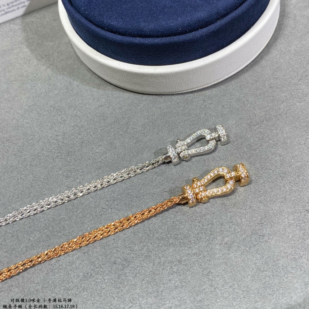 [ELAN LUXE]FORCE SMALL HORSESHOE  DIAMOND CHAIN ROPE BRACELET