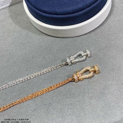 [ELAN LUXE]FORCE SMALL HORSESHOE  DIAMOND CHAIN ROPE BRACELET