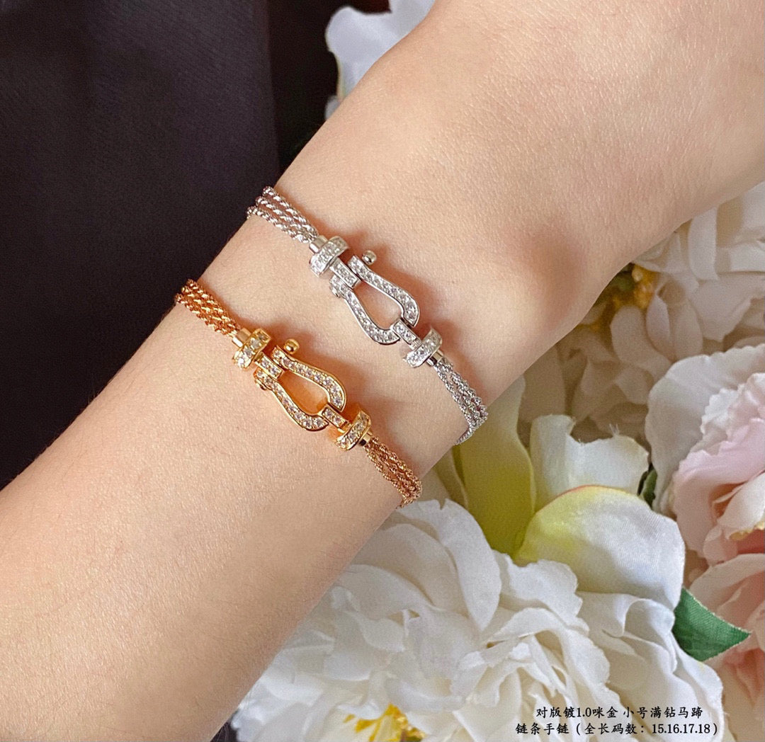 [ELAN LUXE]FORCE SMALL HORSESHOE  DIAMOND CHAIN ROPE BRACELET