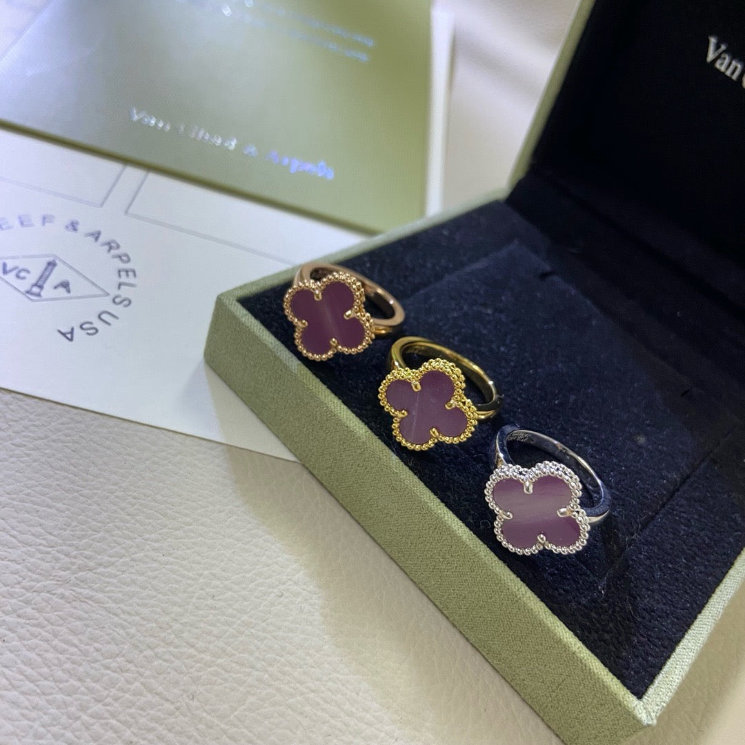 [ELAN LUXE]CLOVER  PURPLE VIOLET RING