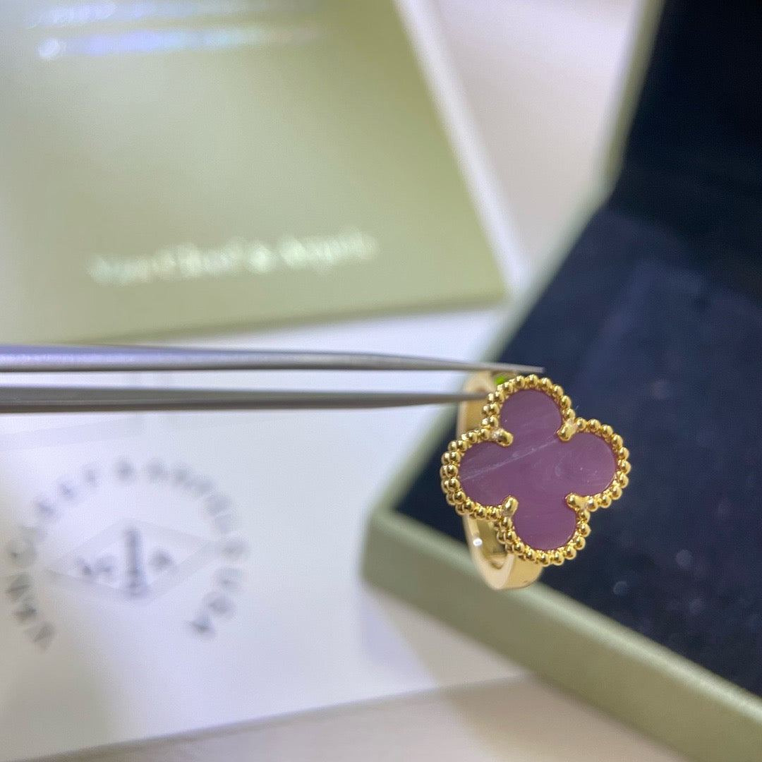 [ELAN LUXE]CLOVER  PURPLE VIOLET RING