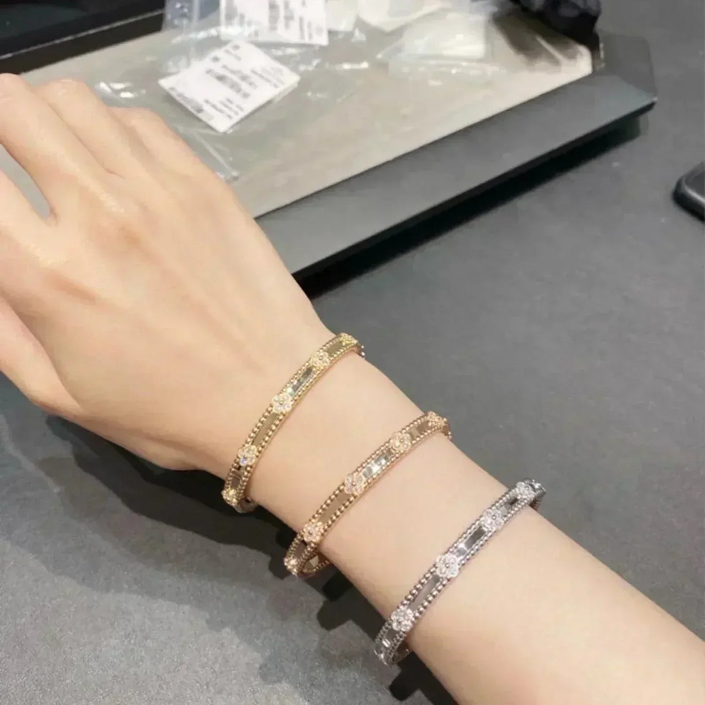 [ELAN LUXE]CLOVER BRACELET 4MM DIAMONDS