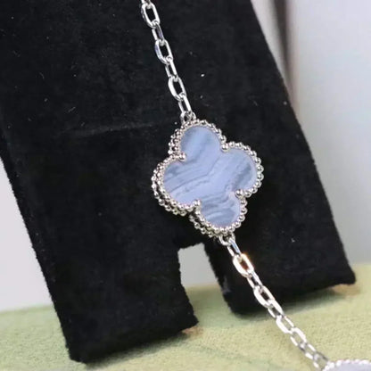 [ELAN LUXE]CLOVER  5 MOTIF PURPLE CHALCEDONY BRACELET SILVER