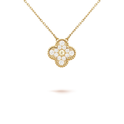 [ELAN LUXE]CLOVER 15MM DIAMOND SINGLE FLOWER NECKLACE