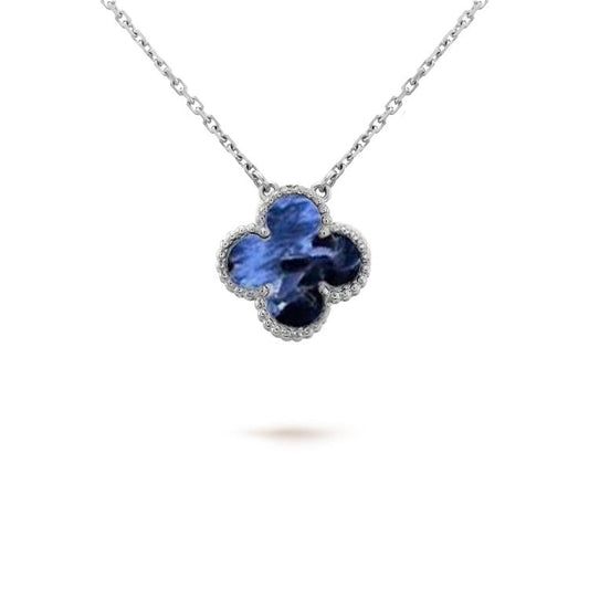 [ELAN LUXE]CLOVER 15MM PIETERSITE NECKLACE SILVER