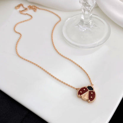 [ELAN LUXE]LUCKY  CARNELIANS LADYBUG NECKLACE