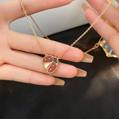 [ELAN LUXE]LUCKY  CARNELIANS LADYBUG NECKLACE