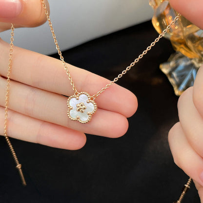 [ELAN LUXE]LUCKY  WHITE MOP  PLUM BLOSSOM NECKLACE