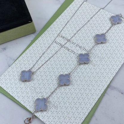 [ELAN LUXE] CLOVER 5 MOTIF PURPLE CHALCEDONY BRACELET COLLECTION