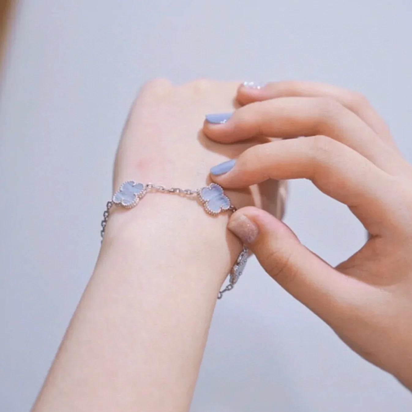 [ELAN LUXE] CLOVER 5 MOTIF PURPLE CHALCEDONY BRACELET COLLECTION