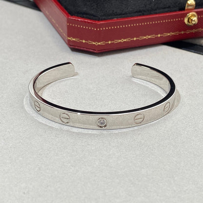 [ELAN LUXE]LOVE BRACELET 6.1MM 1 DIAMOND OPEN CUFF