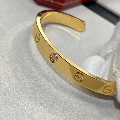 [ELAN LUXE]LOVE BRACELET 6.1MM 1 DIAMOND OPEN CUFF