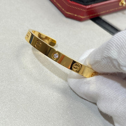 [ELAN LUXE]LOVE BRACELET 6.1MM 1 DIAMOND OPEN CUFF