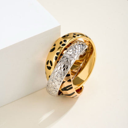 [ELAN LUXE] TRINITY  RING LEOPARD PRINT