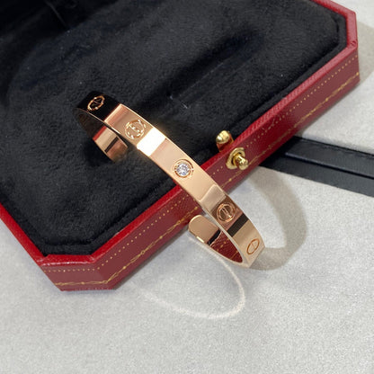 [ELAN LUXE]LOVE BRACELET 6.1MM 1 DIAMOND OPEN CUFF