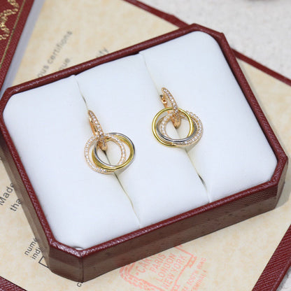[ELAN LUXE]TRINITY HALF DIAMOND  EARRINGS