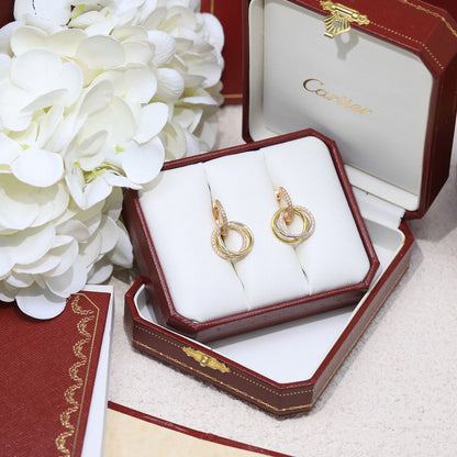 [ELAN LUXE]TRINITY HALF DIAMOND  EARRINGS