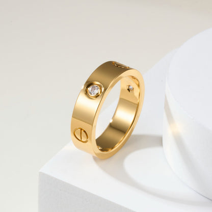 [ELAN LUXE]LOVE 4MM 1 DIAMOND RING
