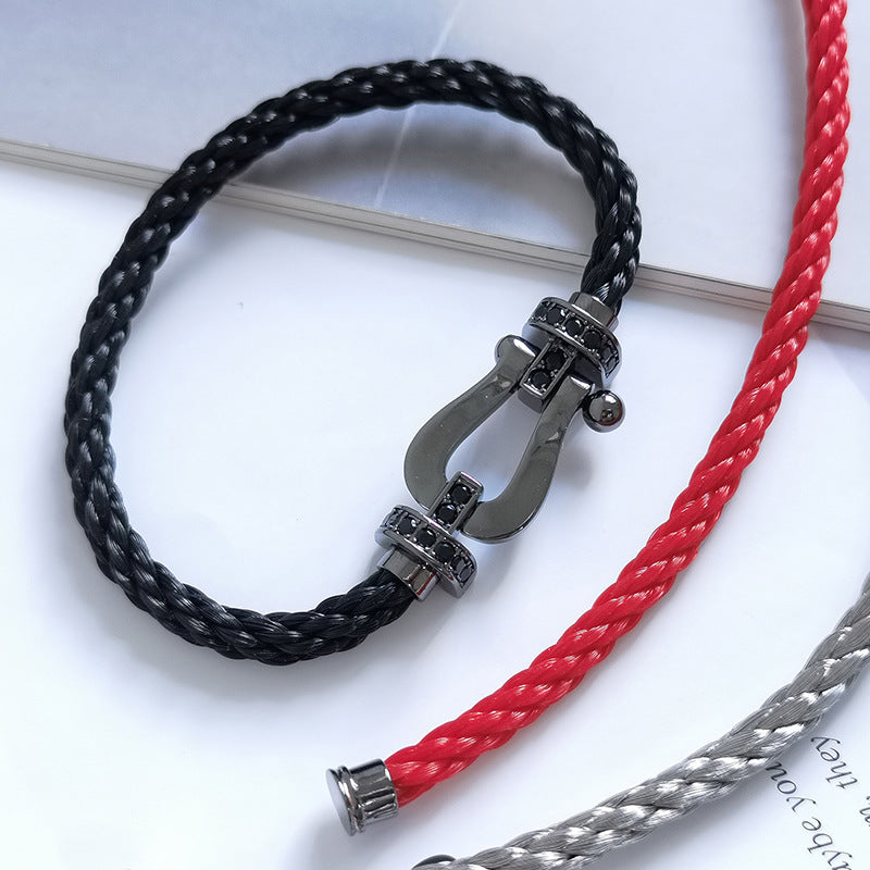 [ELAN LUXE]FORCE LARGE SERIES HORSESHOE BLACK SAMURAI BRACELET